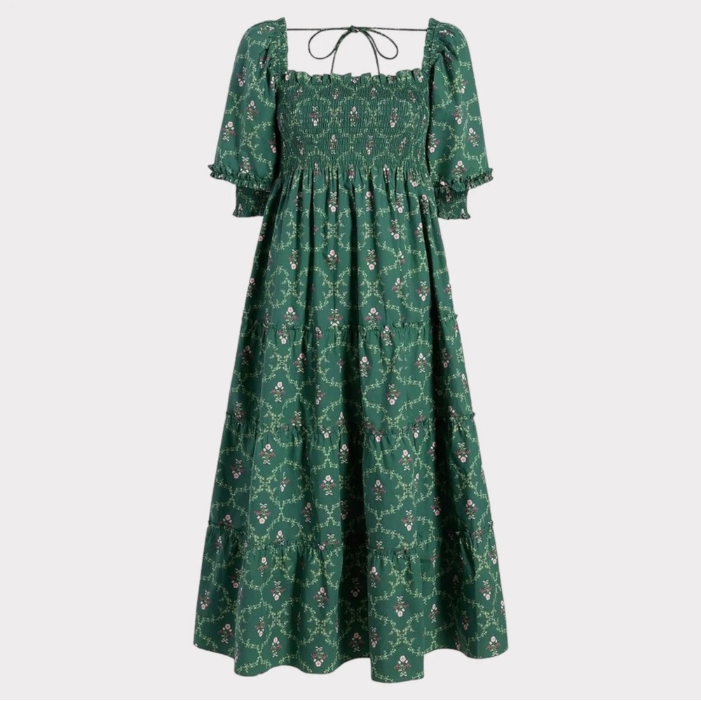 Hill House Green Floral Midi Dress - Picture 8 of 12
